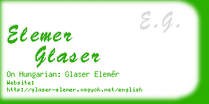 elemer glaser business card